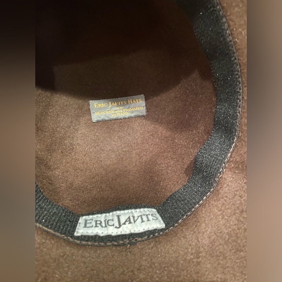 Eric Javits brown wool hat hand trimmed and blocked - Picture 3 of 6